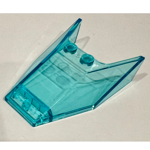 Windscreen 6 x 4 x 1 1/3 with Solid Studs (Trans-Light Blue)