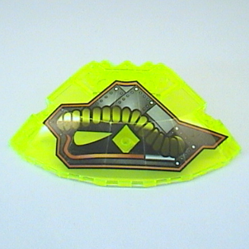 Panel 10 x 10 x 2 1/3 Quarter Saucer Top with Stingray Print Left (teardrop at front & points left) (Trans-Neon Green)