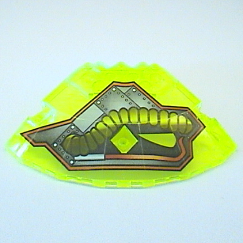 Panel 10 x 10 x 2 1/3 Quarter Saucer Top with Stingray Print Right (teardrop at front & points right) (Trans-Neon Green)