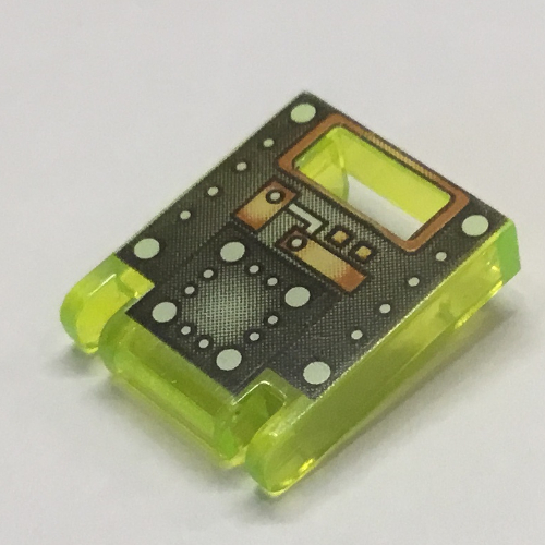 Box 2 x 2 x 2 Door with Slot and Stingray Mechanical Print (Trans-Neon Green)
