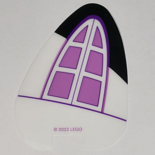 Cat Ear, Black Tip with Medium Lavender Window Print (Trans-Clear)