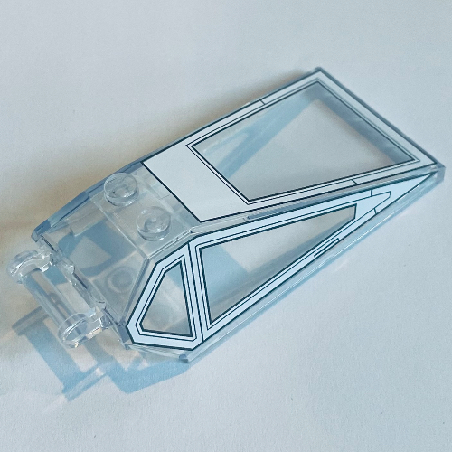 Windscreen 8 x 4 x 2 with Handle and 2 Studs with Silver Cockpit Print (Trans-Clear)