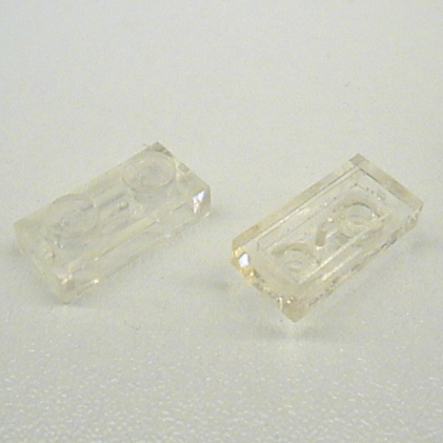 Plate 1 x 2 [Old Style Bottom] (Trans-Clear)