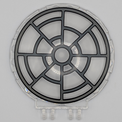 Dish 8 x 8 with Click Hinges with Dark Bluish Grey Radial Window Print (Trans-Clear)