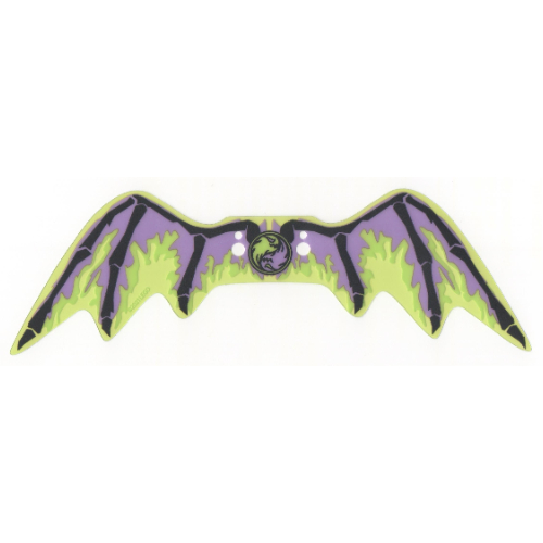 Wing, with Black Bony Spines and Yellowish Green and Lavender Print (Trans-Clear)