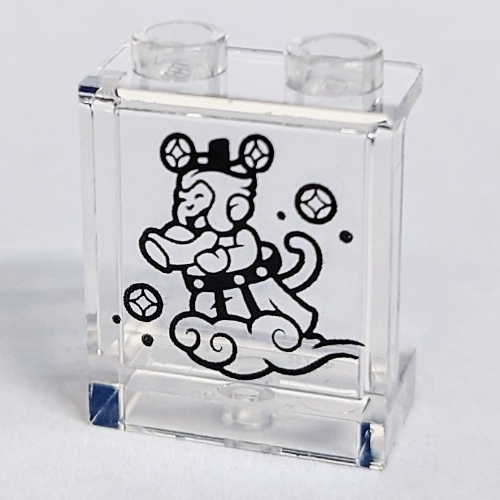 Panel 1 x 2 x 2 with Monkey King with Horn on Cloud Print (Trans-Clear)