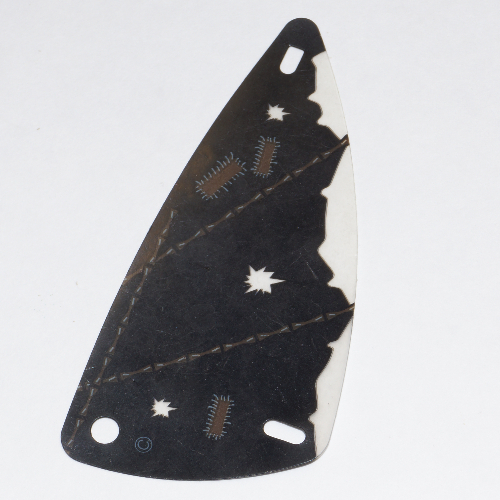 Sail, Triangular, 6 x 12 with Tattered with Patched Cloth Print (Trans-Clear)