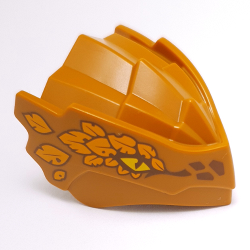 Creature Body Part, Dragon Head Riyu with Yellow Eyes, Orange Markings Print (Dark Orange)