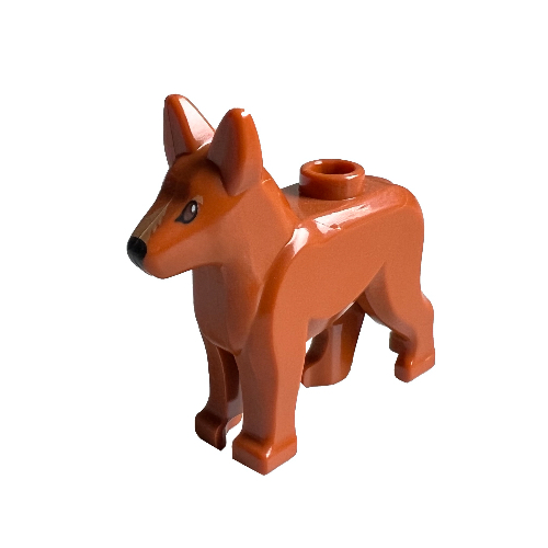 Animal, Dog, Alsatian / German Shepherd (Police Dog) with Black Eyes, Dark Tan Muzzle Print (Dark Orange)