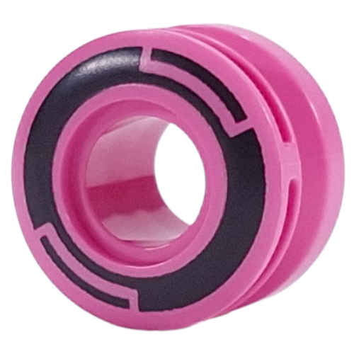 Wheel 11 x 8 with Center Groove, One Smooth Side with Black Circles Print (Dark Pink)