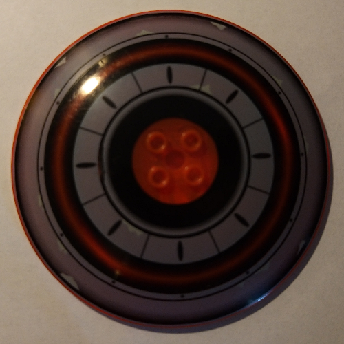 Dish 10 x 10 Inverted (Radar) with Black and Gray Concentric Circles Print (Trans-Neon Orange)