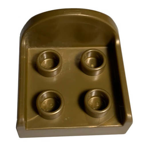 Duplo Chair with 4 Studs and Rounded Back (Flat Dark Gold)