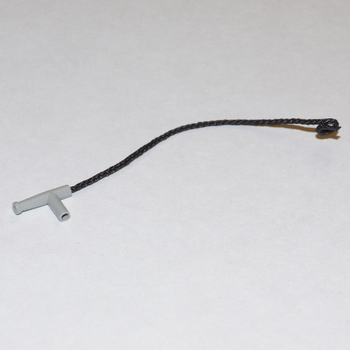 Minifig Hose Nozzle Simple with 13L Black String (Light Gray)