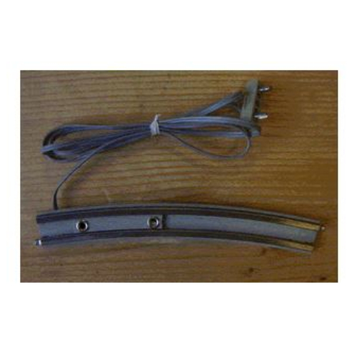 Train Track 12V Conducting Rail Curved with Connection Wire and Short Connector (Light Gray)