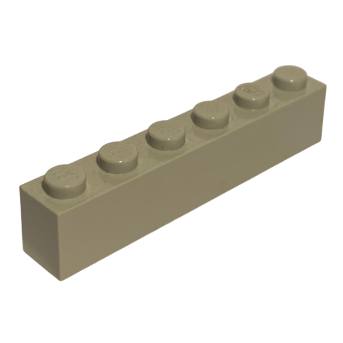 Brick 1 x 6 with Bottom Tubes and 2 Lowered Cross Supports (Light Gray)
