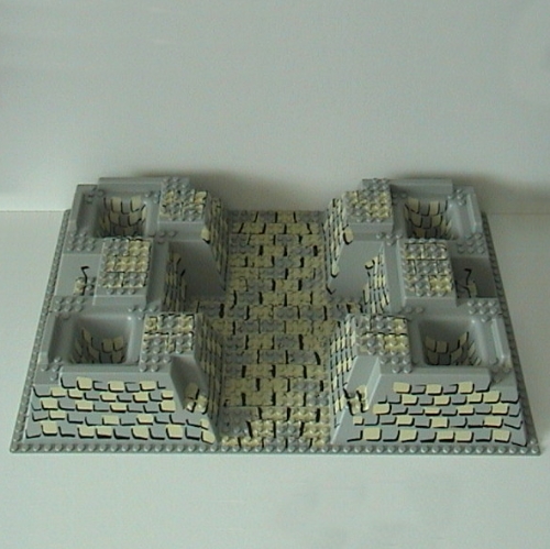 Baseplate Raised 32 x 48 x 6 with 4 Corner Pits with Tan and Gray Rock Print (Light Gray)