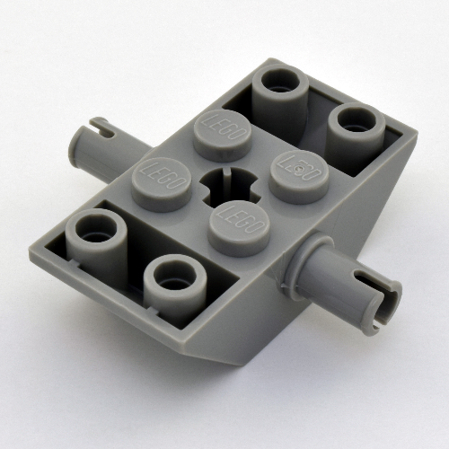 Slope Inverted 45° 4 x 2 Double with Pins and Axle Hole Type 2 [X Opening] (Dark Bluish Gray)