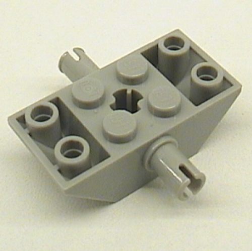 Slope Inverted 45° 4 x 2 Double with Pins and Axle Hole Type 2 [X Opening] (Light Gray)