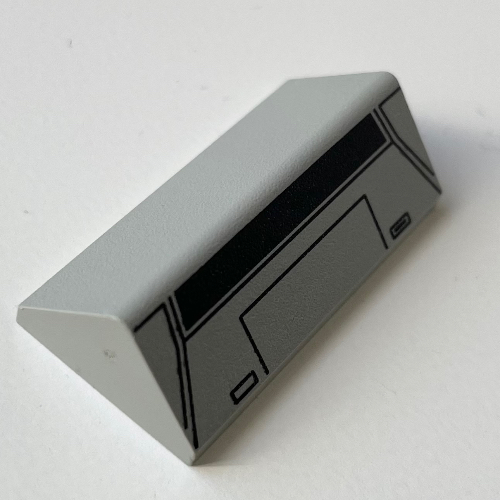 Brick Sloped 45° 2 x 4 Double with AT-AT Cockpit Print (Light Gray)