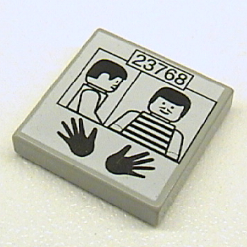Tile 2 x 2 with Prisoner ID, 23768' Print (Light Gray)