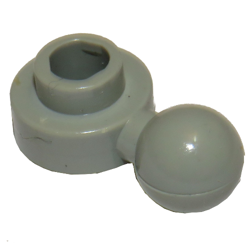 Plate Round 1 x 1 with Towball and Hexagonal Hole [Maxifig Hand] (Light Gray)