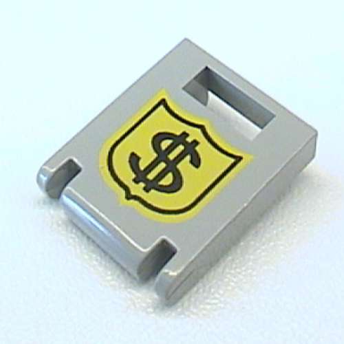 Box 2 x 2 x 2 Door with Slot and Money on Badge Print (Light Gray)