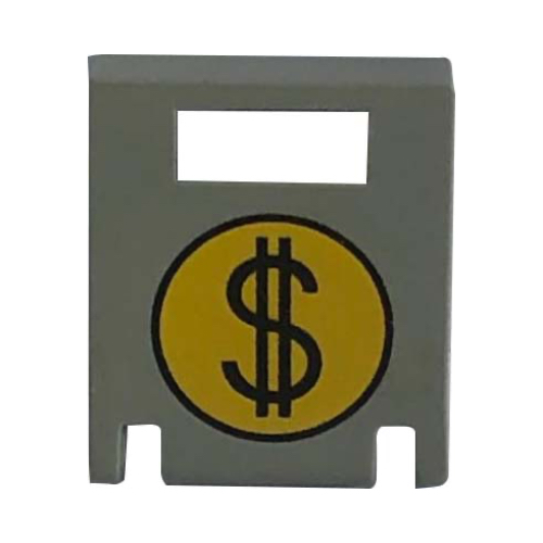 Box 2 x 2 x 2 Door with Slot and Round Money Bag Print (Light Gray)