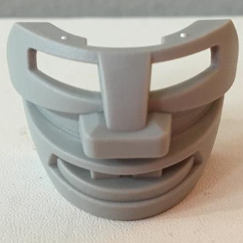 Large Figure Mask / Visor, Hockey Mask 2 with smile and 2 teeth (Light Gray)