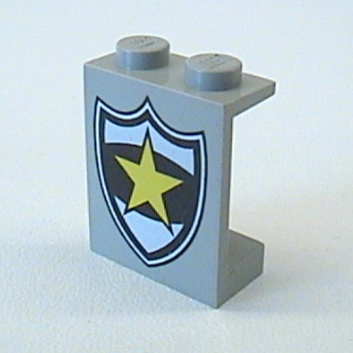 Panel 1 x 2 x 2 with Yellow Star Police Badge Print (Light Gray)