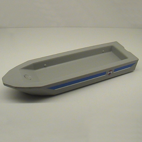 Boat Hull 32 x 10 x 1 2/3 with Coast Guard Print (Light Gray)