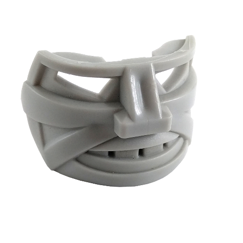 Large Figure Mask / Visor, Hockey Mask 5 with cheek cuts and teeth (Light Gray)