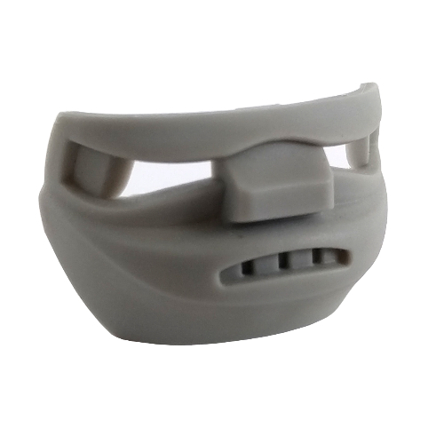 Large Figure Mask / Visor, Hockey Mask 7 with teeth and scowl (Light Gray)