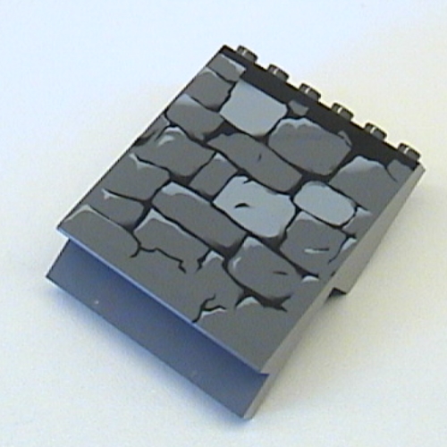 Panel 4 x 6 x 6 Sloped with Stone Wall Print (Dark Bluish Gray)