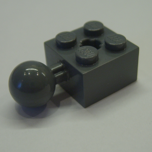 Technic Brick Special 2 x 2 with Solid Ball and Axle Hole (Dark Bluish Gray)