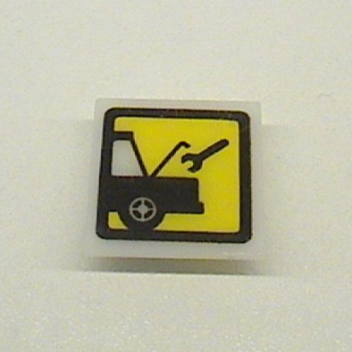 Light Sign 2 x 2 Clip on Back with Car Repair Print (Milky White)