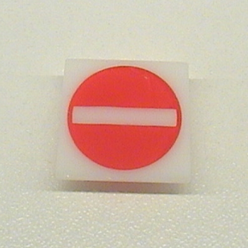 Light Sign 2 x 2 Clip on Back with No Entry / Thoroughfare Print (Milky White)