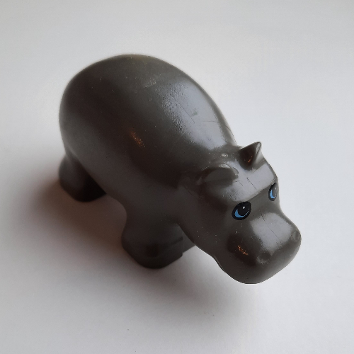Duplo Animal Hippo Baby With Eyes Print (Dark Gray)