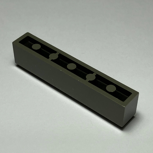 Brick 1 x 6 with Bottom Tubes and 2 Lowered Cross Supports (Dark Gray)