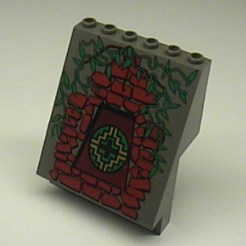 Panel 4 x 6 x 6 Sloped with Amazon Brick and Vines Print (Dark Gray)