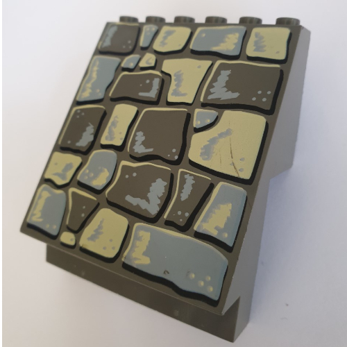Panel 4 x 6 x 6 Sloped with Multicolored Rock Print (Dark Gray)