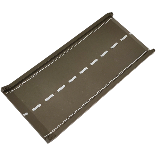 Baseplate Ramp 16 x 32 Inclined, Road with White Center Stripe Print (Dark Gray)