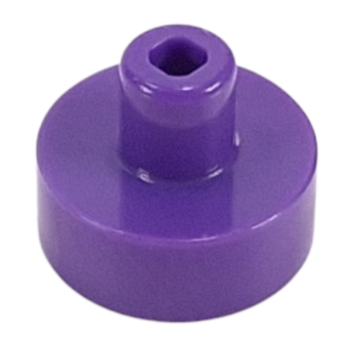 Tile Special Round 1 x 1 with Hollow Bar (Dark Purple)