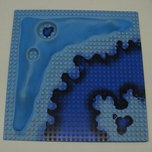Baseplate Raised 32 x 32 Craters with Crater Studs and Underwater Print (Light Blue)