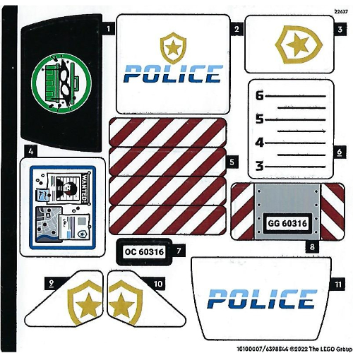 Sticker Sheet for Set 60316-1 ([No Color/Any Color])