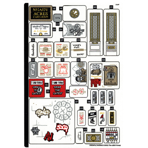 Sticker Sheet 2 for Set 76218-1 ([No Color/Any Color])