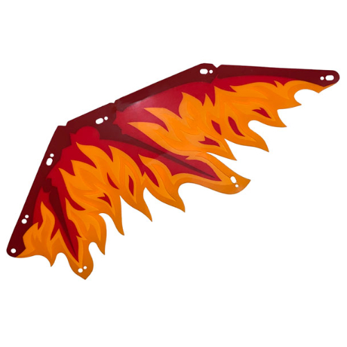 Wing, Dragon, Dark Red Limbs, Red, Orange and Trans-Orange Flame Membranes Print ([No Color/Any Color])