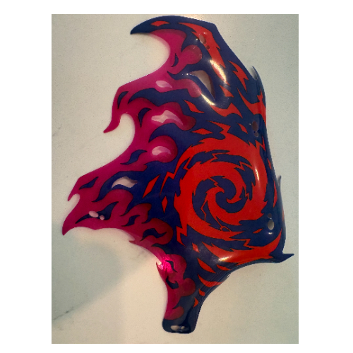Wing, Left, Dragon, Red Swirl, Dark Purple and Magenta Membranes Print ([No Color/Any Color])
