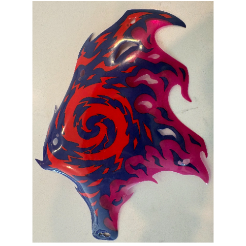 Wing, Right, Dragon, Red Swirl, Dark Purple and Magenta Membranes Print ([No Color/Any Color])