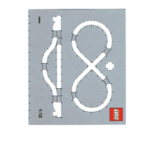 Activity Card, Train Track Layout Template 1:13 Scale for 4.5V & 12V, 159mm x 134mm, with Lego logo ([No Color/Any Color])