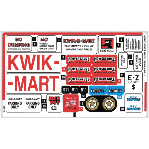 Sticker Sheet 1 for Set 71016-1 ([No Color/Any Color])